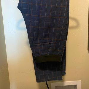 Plaid pinstripe business pants